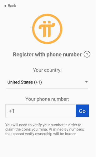 Pi币操作界面示意图